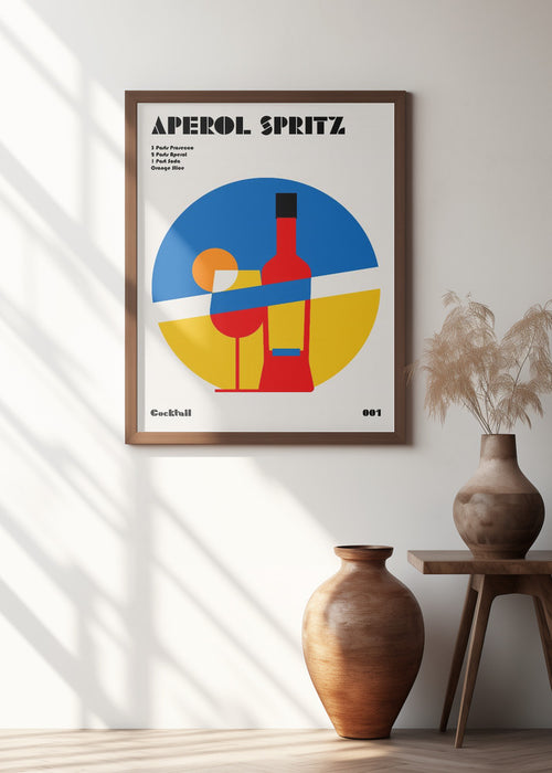 Aperol Spritz Cocktail Bauhaus Art Print Framed Art Modern Wall Decor