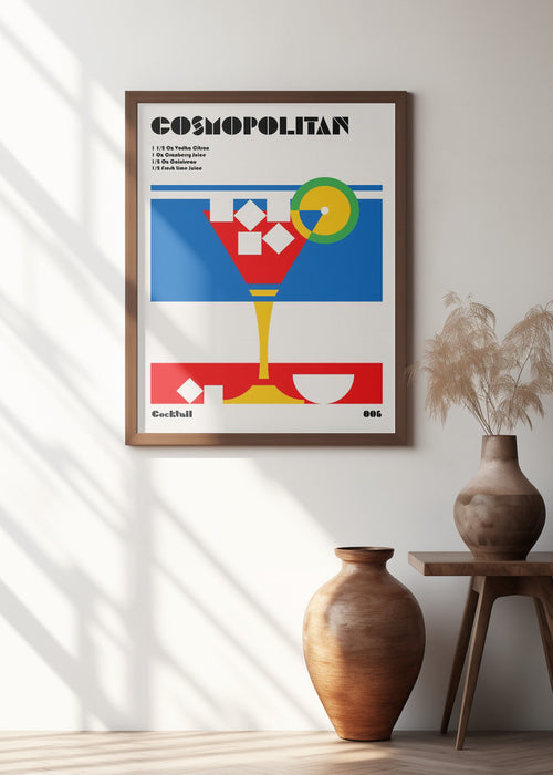 Cosmopolitan Bauhaus Cocktail Framed Art Modern Wall Decor