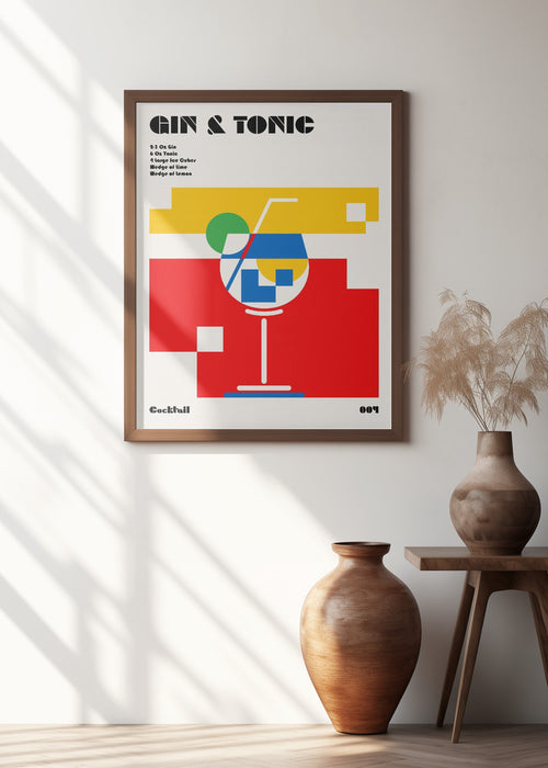 Gin & Tonic Cocktail Framed Art Modern Wall Decor