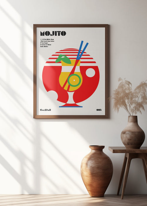 Mojito Bauhaus Cocktail Framed Art Modern Wall Decor