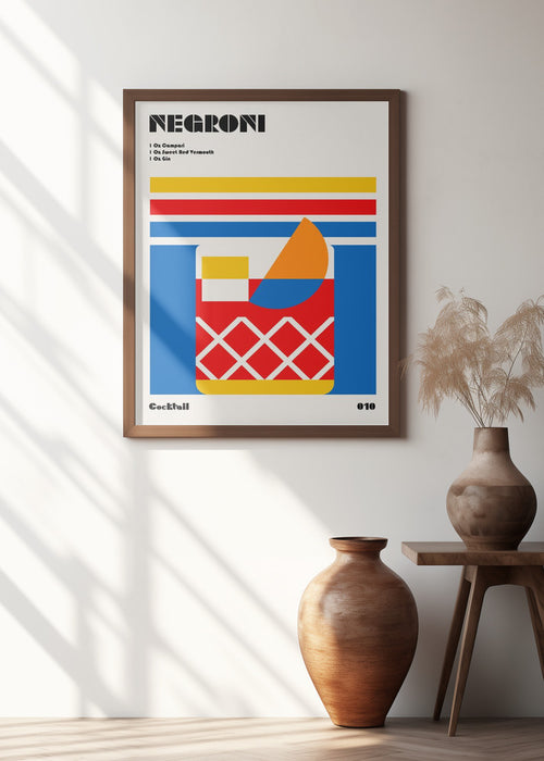 Negroni Bauhaus Cocktail Framed Art Modern Wall Decor