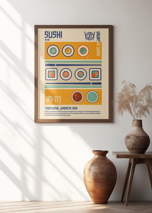 Sushi Japanese Food Print Framed Art Modern Wall Decor