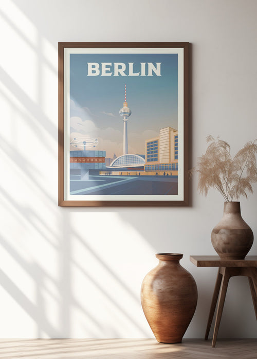 Berlin Cityscape Travel Print Framed Art Modern Wall Decor