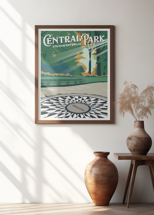 Central Park New York Travel Print Framed Art Modern Wall Decor