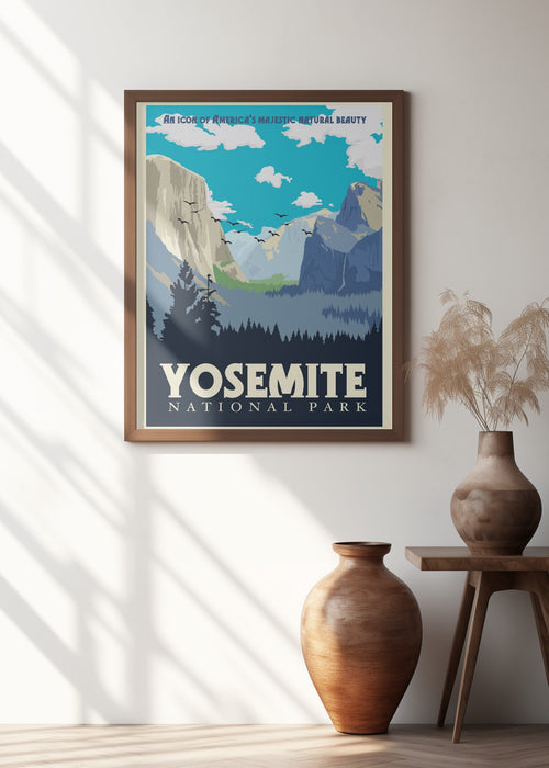 Yosemite National Park Travel Print Framed Art Modern Wall Decor