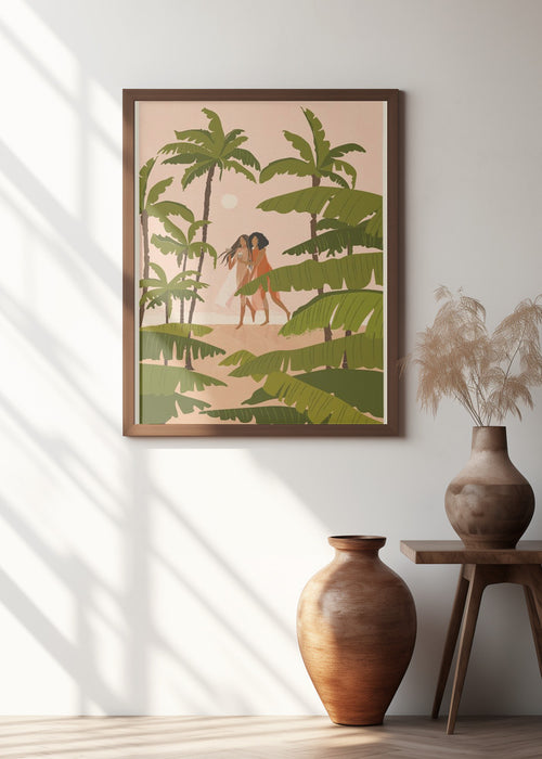 Tropical Paradise Framed Art Modern Wall Decor