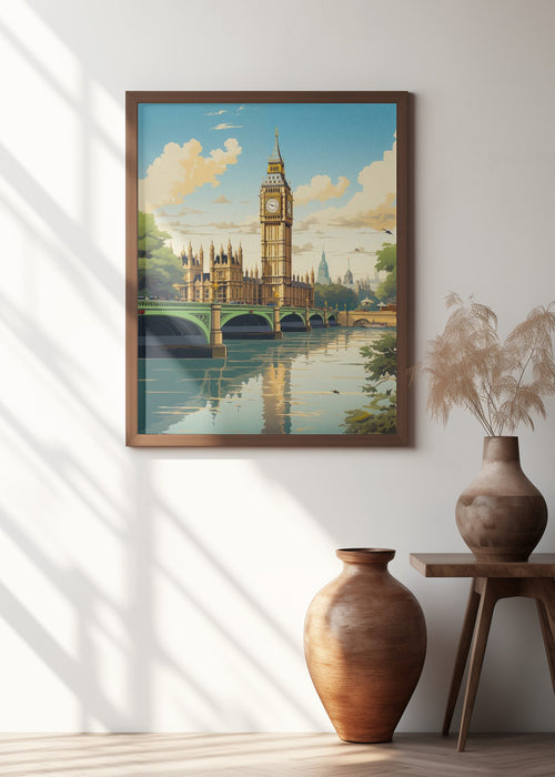 View of London Framed Art Modern Wall Decor