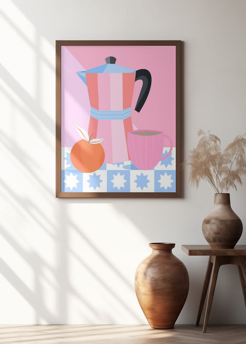 Still Life with Moka Pot Framed Art Wall Decor