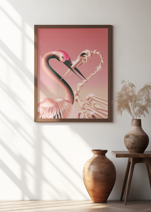 Two Cranes Framed Art Modern Wall Decor