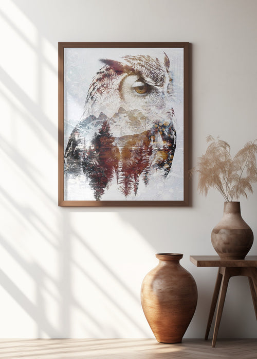 Owl Wild Animal Vintage Illustration Art 02 Framed Art Modern Wall Decor