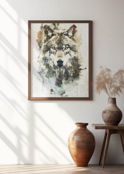 Wolf Wild Animal Vintage Illustration Art 02 Framed Art Modern Wall Decor