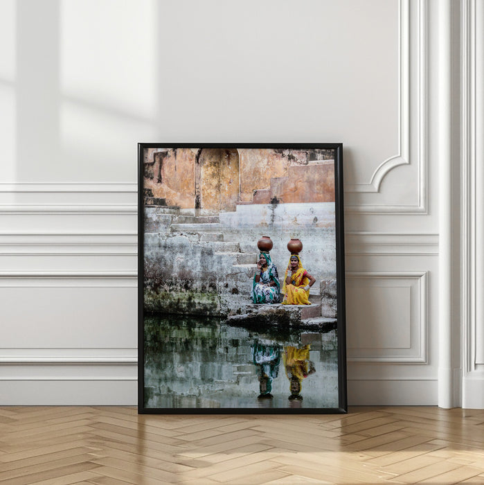 Stepwell Reflections Framed Art Wall Decor