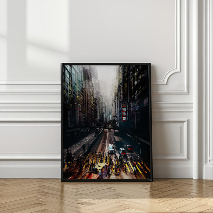 streets of Hong Kong Framed Art Modern Wall Decor