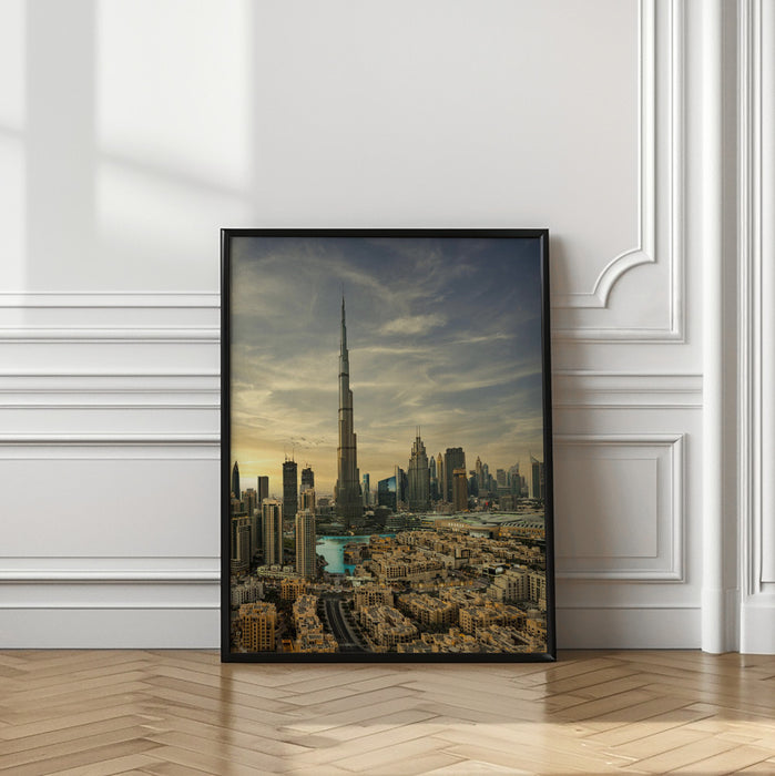 Downtown sunset view Framed Art Modern Wall Decor