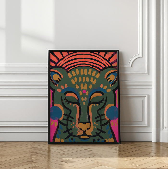 Tiger (Colored Version) Framed Art Modern Wall Decor