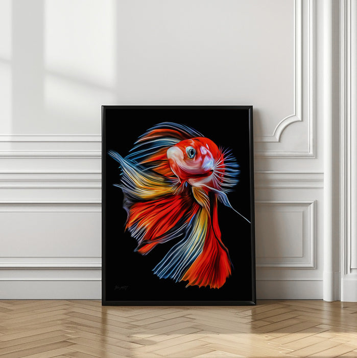 Colorful Fish Framed Art Modern Wall Decor