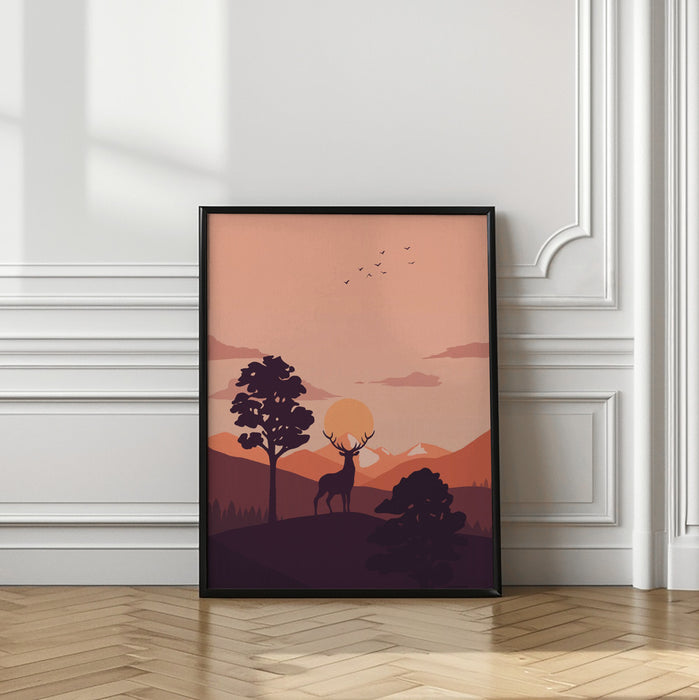 Summer Sunset Framed Art Modern Wall Decor