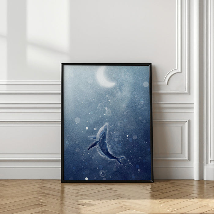 Galaxy Whale Framed Art Modern Wall Decor