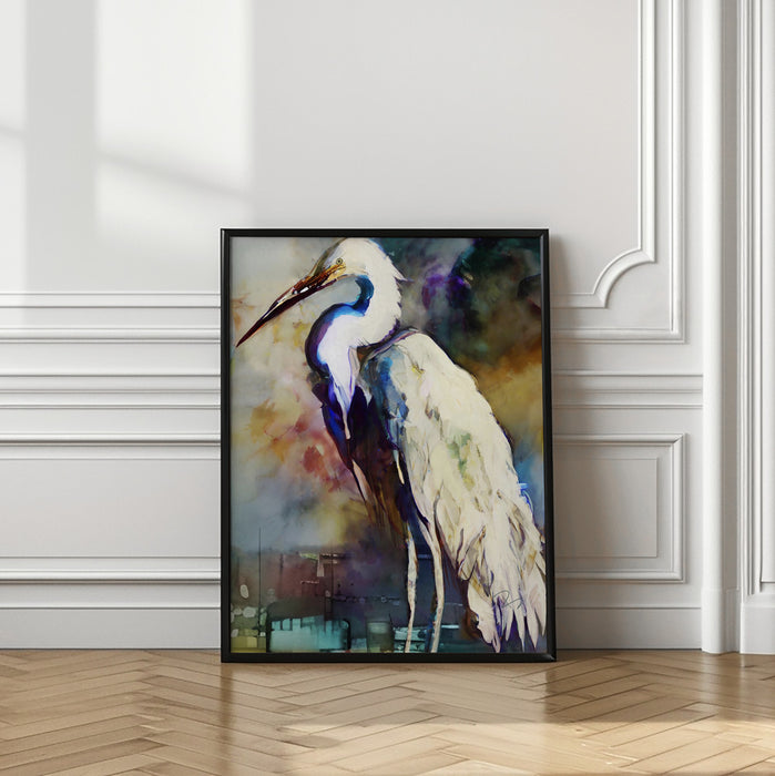 Egret After the Storm Framed Art Wall Decor