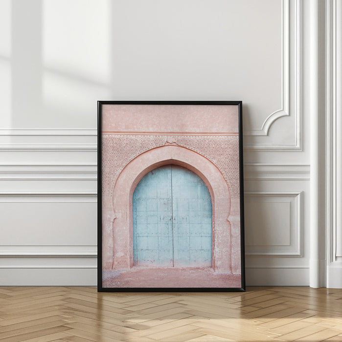 Turquoise Door Framed Art Modern Wall Decor