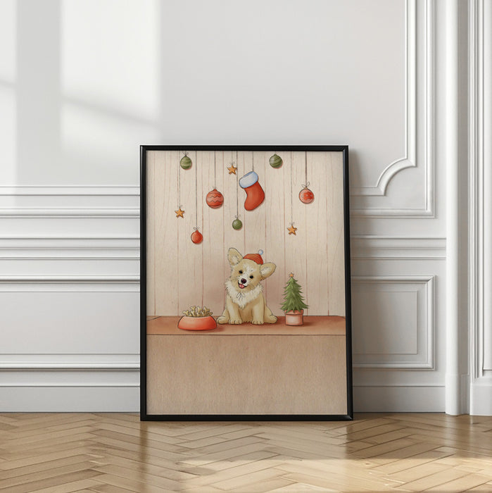 Cute Dog Framed Art Modern Wall Decor