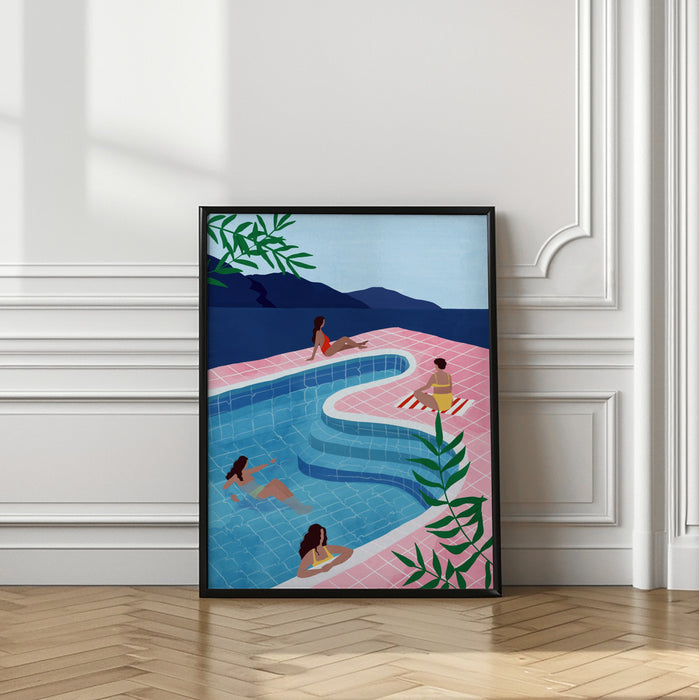 Pool Ladies Framed Art Wall Decor