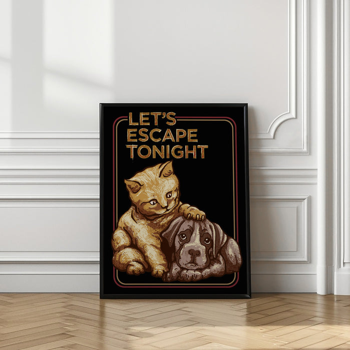 LET'S ESCAPE TONIGHT Framed Art Modern Wall Decor