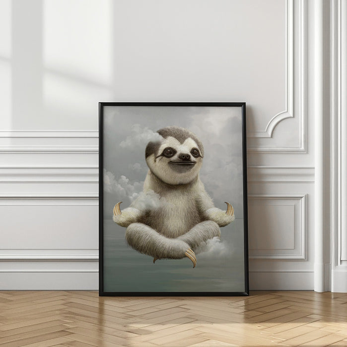 sloth meditating Framed Art Modern Wall Decor
