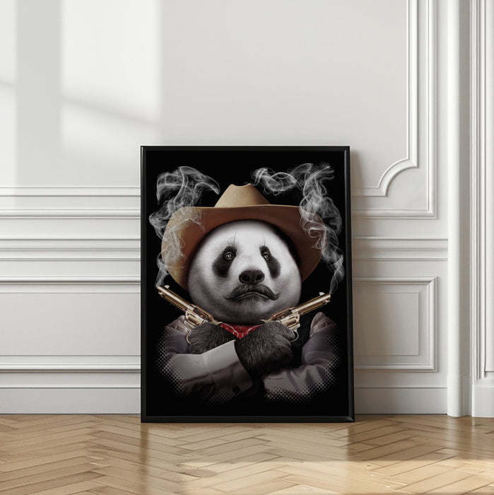 panda crossgun Framed Art Wall Decor