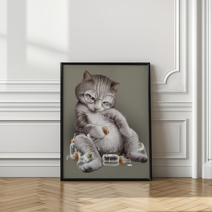 greedy cat Framed Art Wall Decor