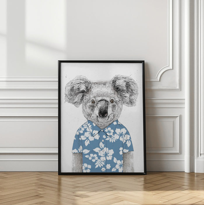 Summer Koala (blue) Framed Art Wall Decor