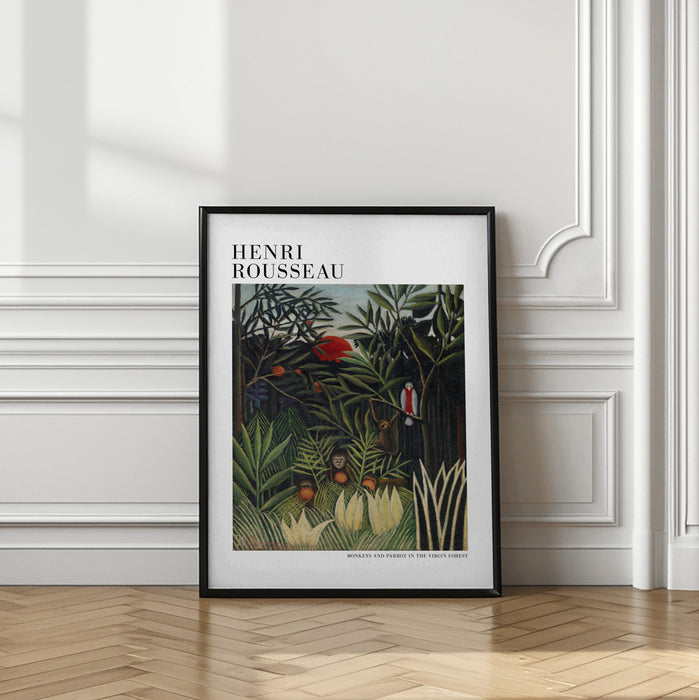 Monkeys And Parrot In The Virgin Forest Framed Art Modern Wall Decor