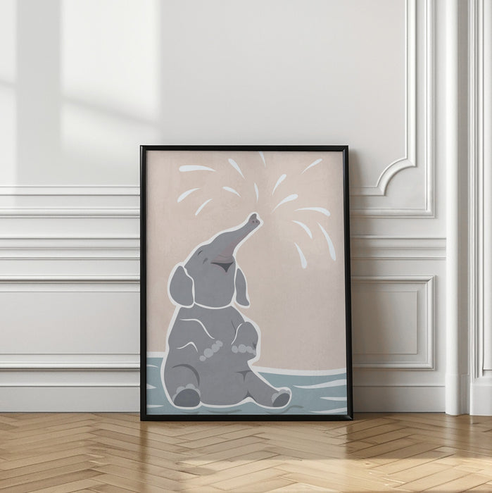 Cute scandi elephant children's art Framed Art Modern Wall Decor