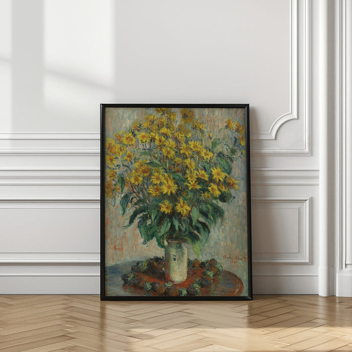 Jerusalem Artichoke Flowers Framed Art Modern Wall Decor