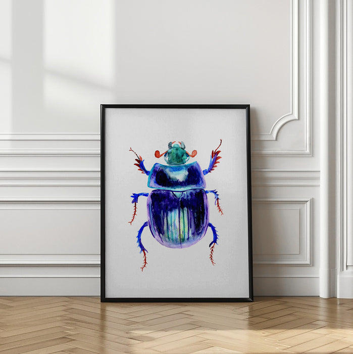 Earth-boring dung beetle or Anoplotrupes stercorosus Framed Art Modern Wall Decor