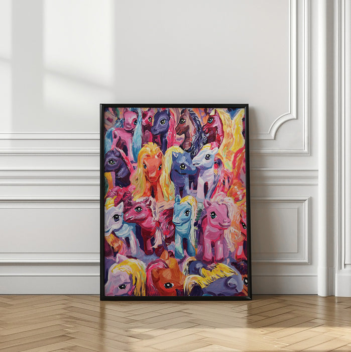 Ponies Framed Art Wall Decor