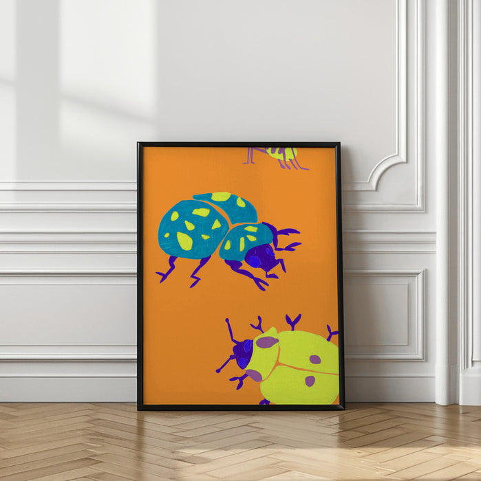 Sunny Ladybugs Framed Art Modern Wall Decor