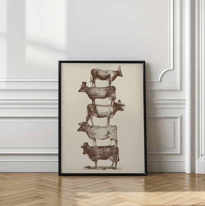 Cow Cow Nuts Framed Art Modern Wall Decor