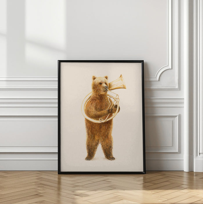 The Bear and His Helicon Framed Art Wall Decor