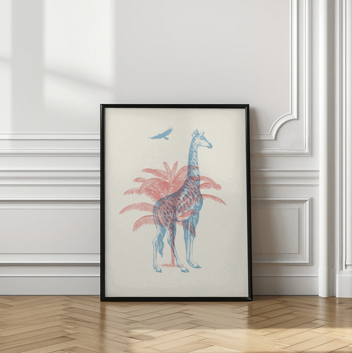 Giraffe Framed Art Modern Wall Decor