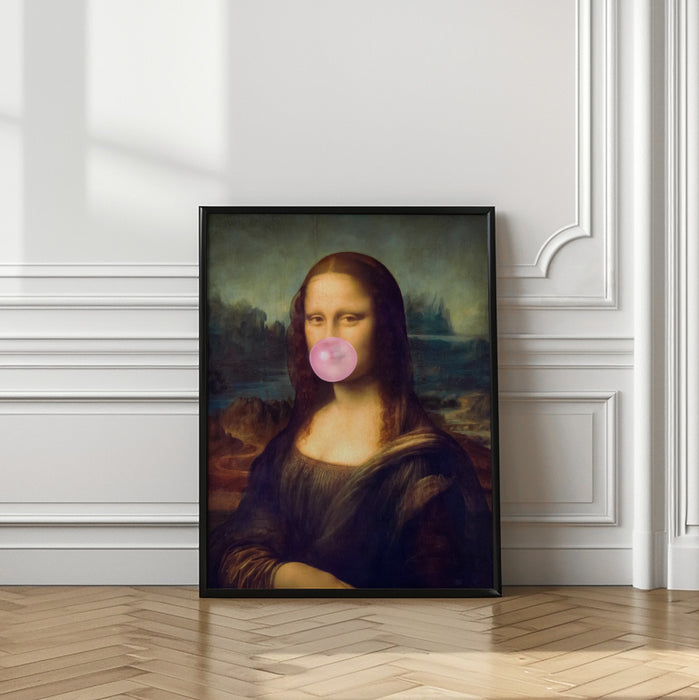 Mona Lisa Bubble Gum Framed Art Modern Wall Decor