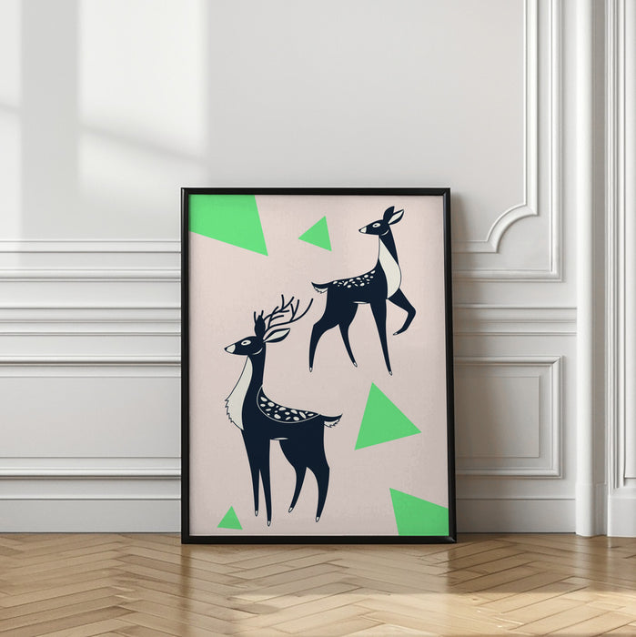 Abstract Deer #2 Framed Art Wall Decor