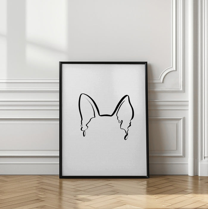 Dog Ears (German Shepherd) Framed Art Modern Wall Decor