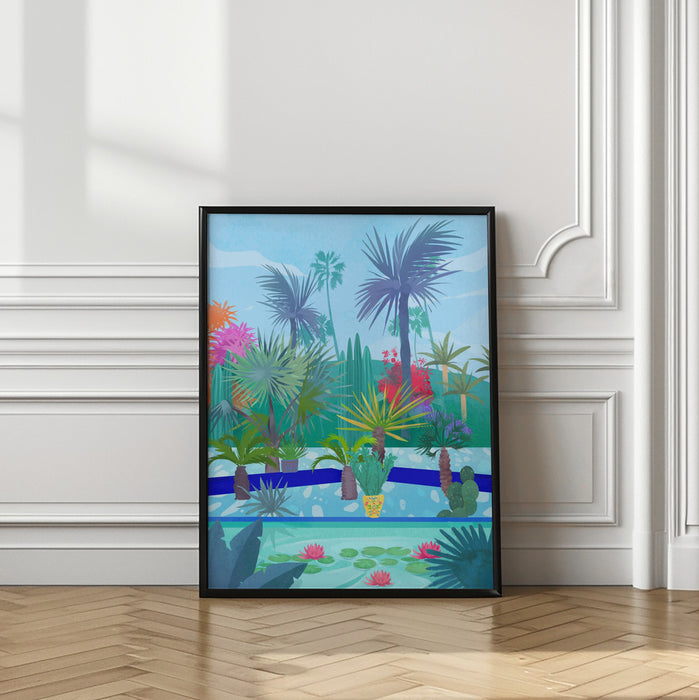 Moroccan Garden Framed Art Modern Wall Decor