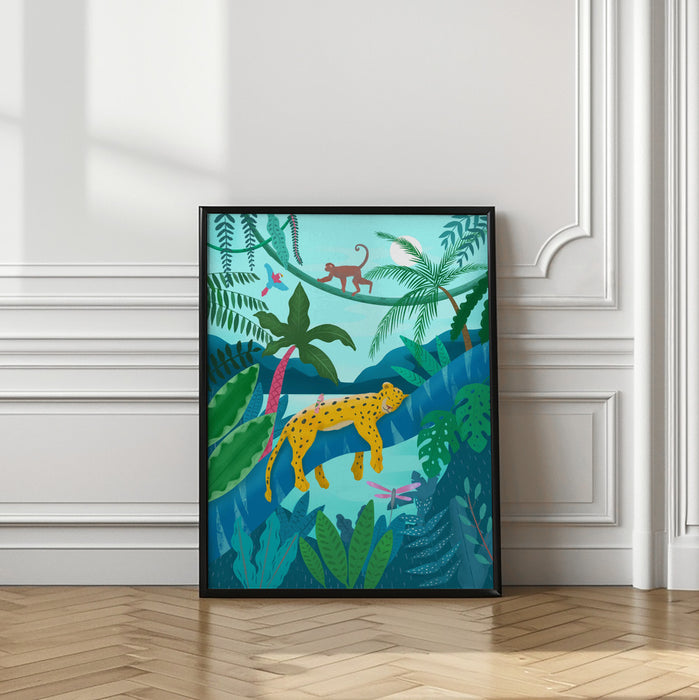 Jungle Leopard Framed Art Modern Wall Decor