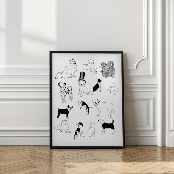 Dogs Framed Art Modern Wall Decor