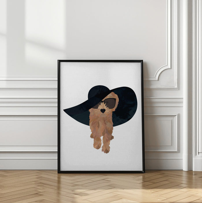 Cockapoo Sun Hat Framed Art Wall Decor