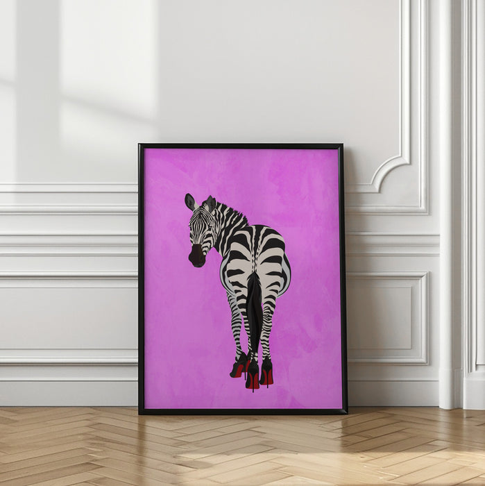 Zebra Shoes pink Framed Art Wall Decor