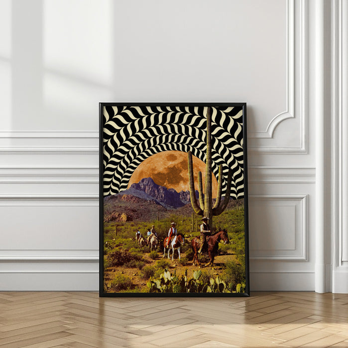 Illusionary Cowboys Framed Art Modern Wall Decor