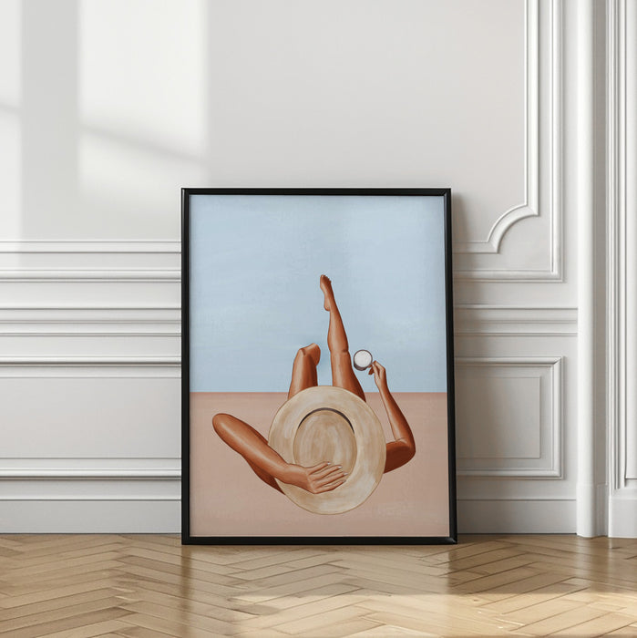 Poolside Girl Framed Art Modern Wall Decor